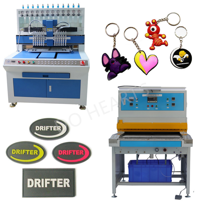 Dongguan Hochwertiger Zwölf-Farben-Kunststoff-PVC-Gummi-Patch-Logo-Hersteller Professioneller Hersteller von Dripper-Maschine